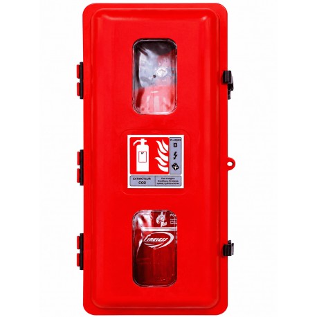 Coffret extincteur Co2 double fenêtre - 6Kg/6L/9Kg/9L