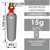 Cartouche CO² 15 g 50°C – tête filetée 15x125 – Conforme NF