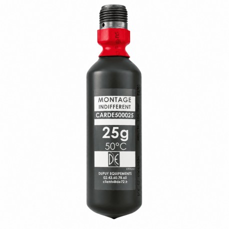 Cartouche CO² 25 g 50°C – tête filetée 15x125 – Conforme NF