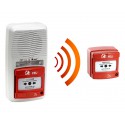 Alarme type 4 radio avec flash + 1 Déclencheur manuel d'alarme incendie radio