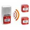 Alarme type 4 radio avec flash + Déclencheur manuel d'alarme incendie radio