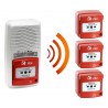 Alarme type 4 radio avec flash + 3 Déclencheur manuel d'alarme incendie radio